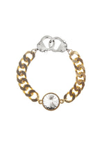 Load image into Gallery viewer, Crystal Curb Chain &amp; Handcuff Clasp Bracelet - eklexic
