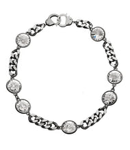 Load image into Gallery viewer, 7 Crystal Curb Chain &amp; Handcuff Clasp Necklace - eklexic