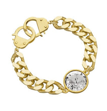 Load image into Gallery viewer, Crystal Curb Chain &amp; Handcuff Clasp Bracelet - eklexic