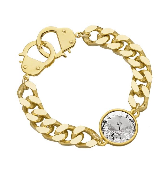 Crystal Curb Chain & Handcuff Clasp Bracelet - eklexic