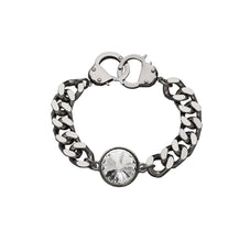 Load image into Gallery viewer, Crystal Curb Chain &amp; Handcuff Clasp Bracelet - eklexic