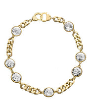 Load image into Gallery viewer, 7 Crystal Curb Chain &amp; Handcuff Clasp Necklace - eklexic