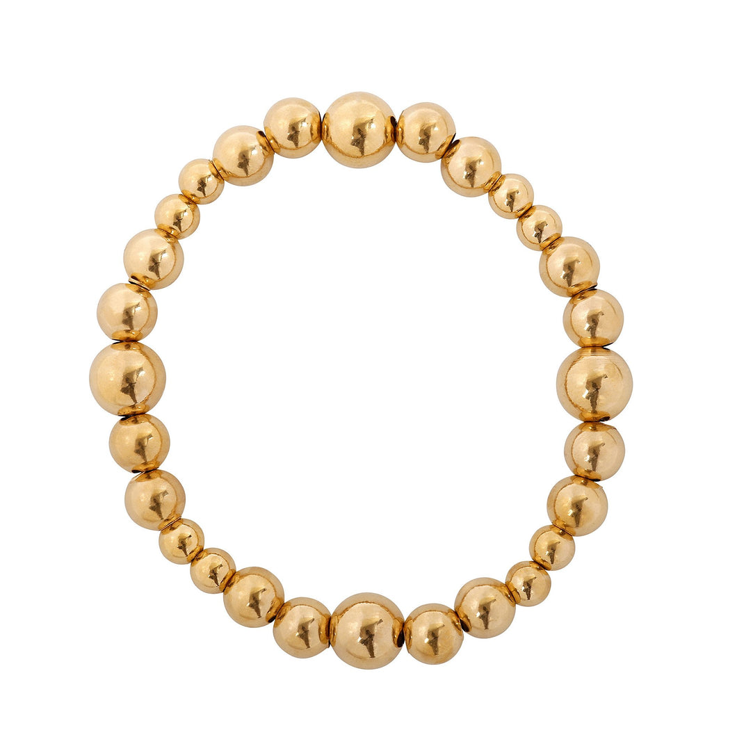 Graduated Gold Bead Stretch Bracelet - eklexic