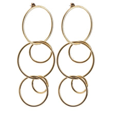 Load image into Gallery viewer, 5 Interlinking Circle Drop Earrings